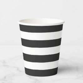 Becher aus schwarzem und weißem Streifen
