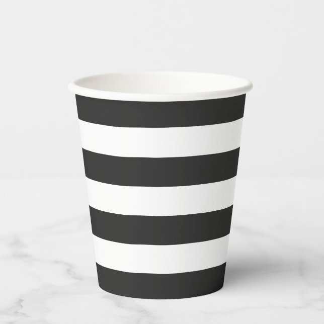 Becher aus schwarzem und weißem Streifen (Vorderseite)