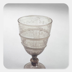 Becher durch Jacopo Verzelini, 1586 Quadratischer Aufkleber