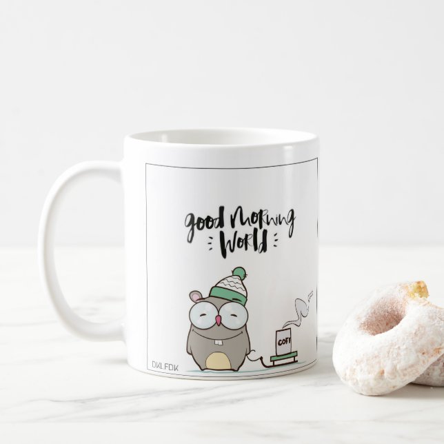 Becher Good Morning World - DKLFDK Kaffeetasse (Mit Donut)