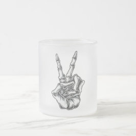 Becher Hand Totenkopf Paz und Amor Mattglastasse