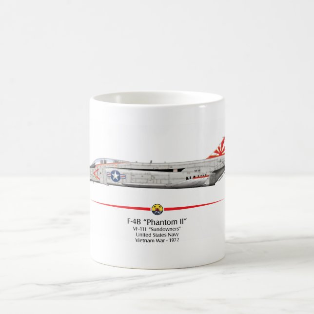 Becher jagt F-4B Phantom II VF-111 „Sundowners " Kaffeetasse (Mittel)