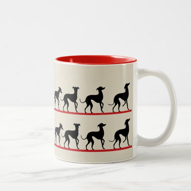 Becher kleine italienische Windhunde Zweifarbige Tasse (Rechts)