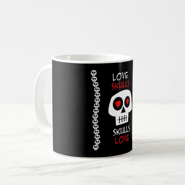 Becher Love Skulls Kaffeetasse (Vorderseite Links)