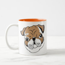 Becher mit Bild von Bulldogge