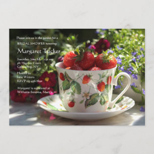 Becher mit Erdbeeren Einladung