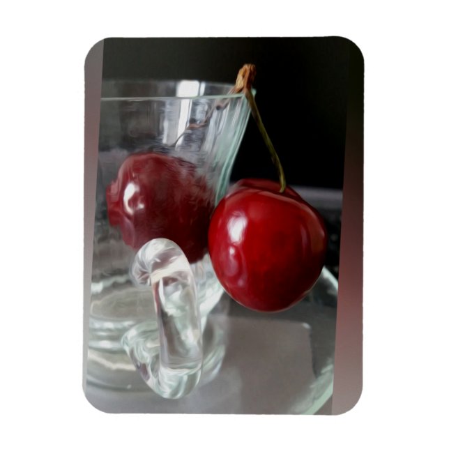Becher mit Kirschen Magnet (Vertikal)