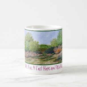 Becher-roter Fuchs und Hase-Aquarell Kaffeetasse