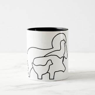 Becher Silhouetten Zweifarbige Tasse