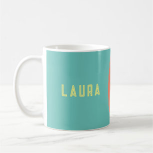 Becher Spaß Regenbogen blau, rot, pfirsichfarben Kaffeetasse