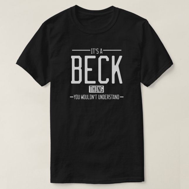 Beck lustige Nachname T-Shirt (Design vorne)