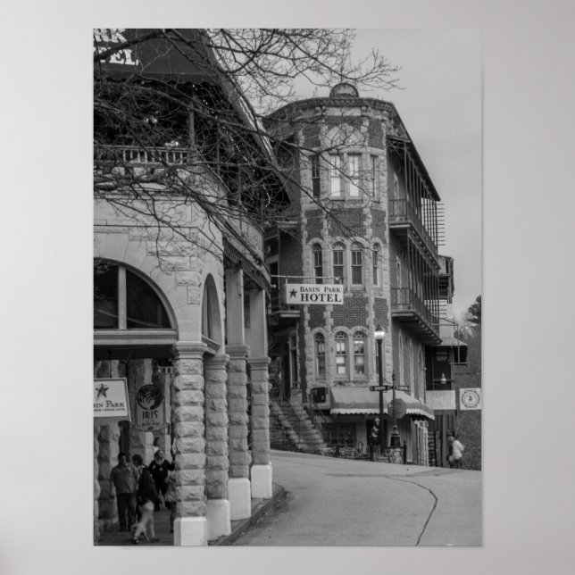 Becken Park und Flatiron Flats Graustufen Poster (Vorne)