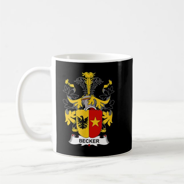 Becker Coat of Arms Familienwappen Kaffeetasse (Links)