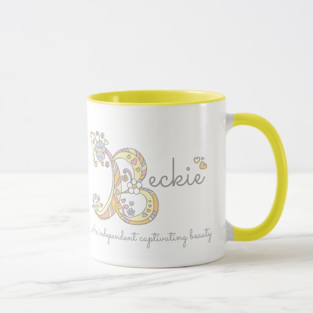 Beckie dekorative Namen- und Bedeutungs-Tasse Tasse (Rechts)