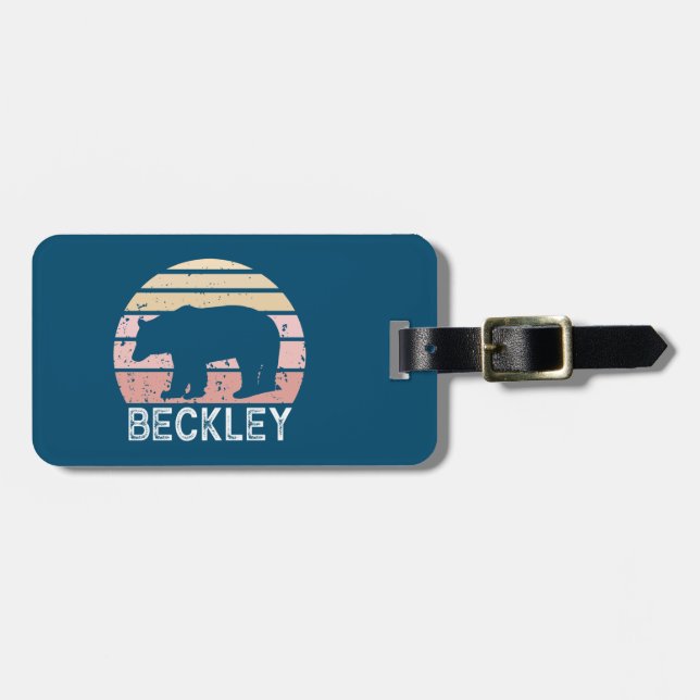 Beckley West Virginia Retro Bear Gepäckanhänger (Vorderseite horizontal)