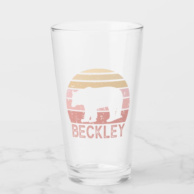 Beckley West Virginia Retro Bear Glas (Vorderseite)