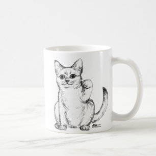 Beckoning Kitty Cat Maneki Neko Kaffeetasse