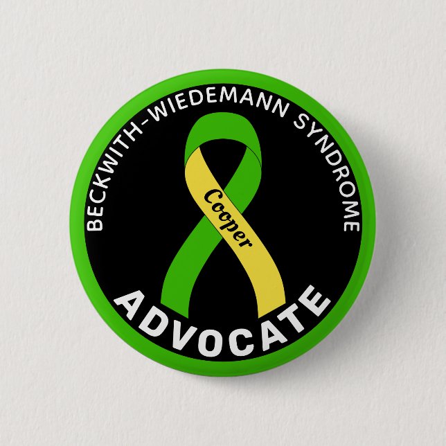 Beckwith-Wiedemann Syndrom Advocate Ribbon Black Button (Vorderseite)