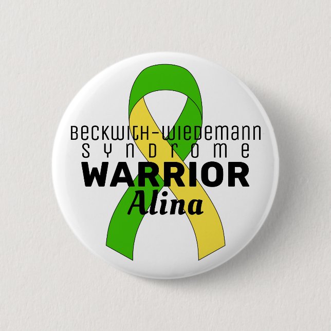 Beckwith-Wiedemann Syndrom Warrior White Button (Vorderseite)