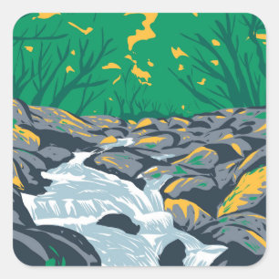 Becky Falls Dartmoor Quadratischer Aufkleber