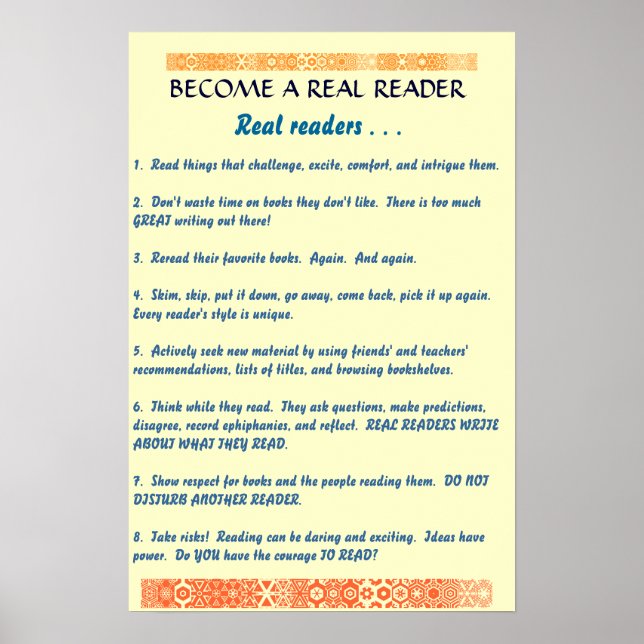 become a real reader poster (Vorne)