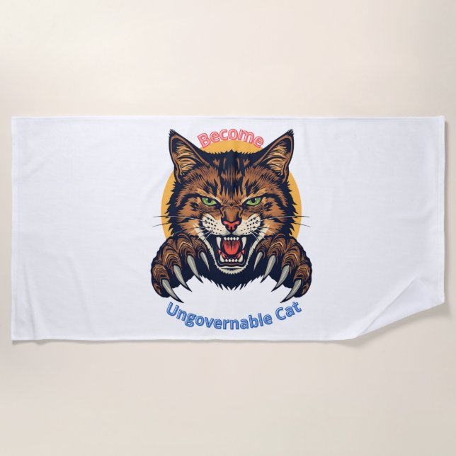 Become Ungovernable Cat Strandtuch (Vorderseite)