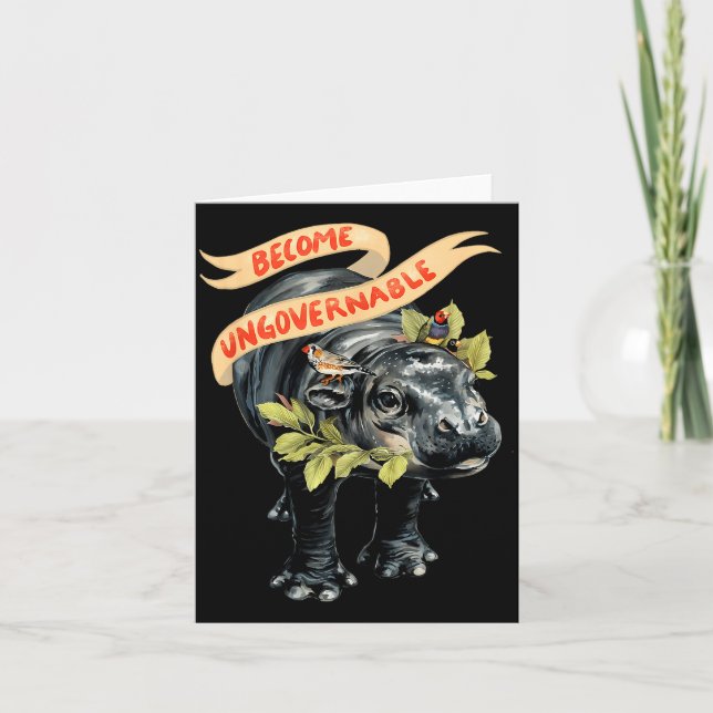 Become Ungovernable Funny Moo-deng  Karte (Vorderseite)