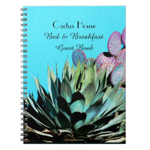 Bed Breakfast B&B Guest Book Agave Cactus Carnet