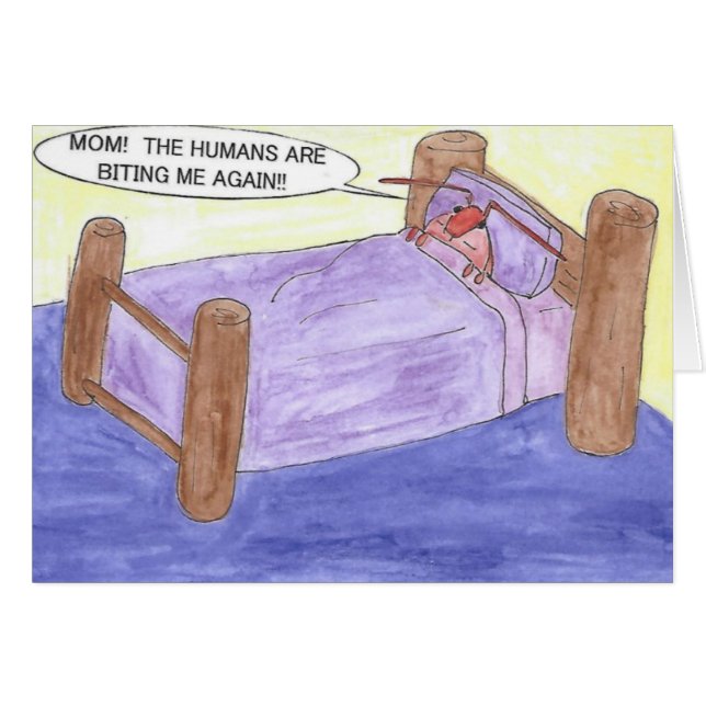 BED BUG BIRTHDAY CARD (Vorderseite (Horizontal))