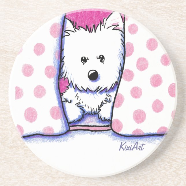 Bed Fort Westie Dog Untersetzer (Vorne)