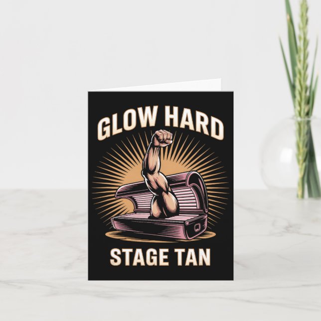 Bed Glow Hard Wettkämpfer Fitness Fans Tan Karte (Vorderseite)