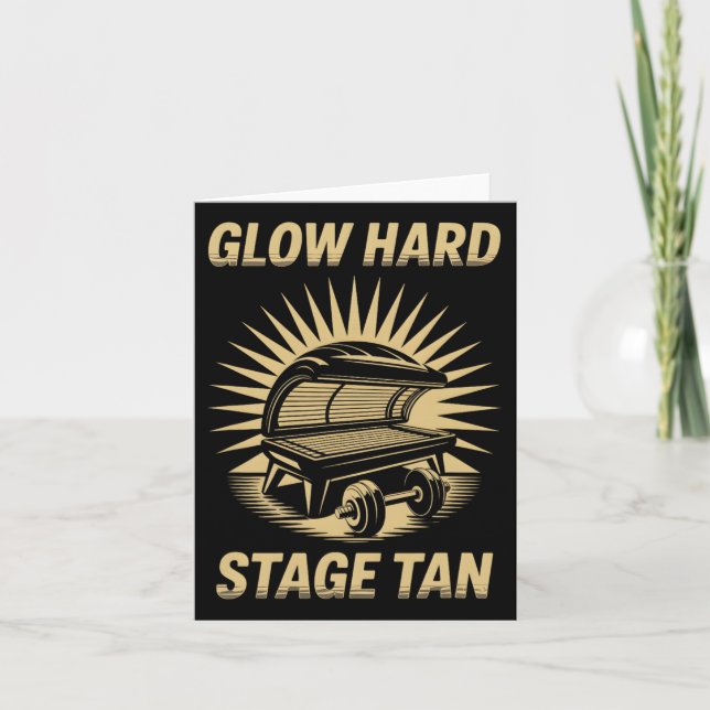 Bed Glow Hard Wettkämpfer Fitness Fans Tan Karte (Vorderseite)