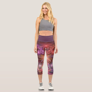 Bed of Blume farbenfrohe Shiny Abstrakte Fraktal K Capri Leggings