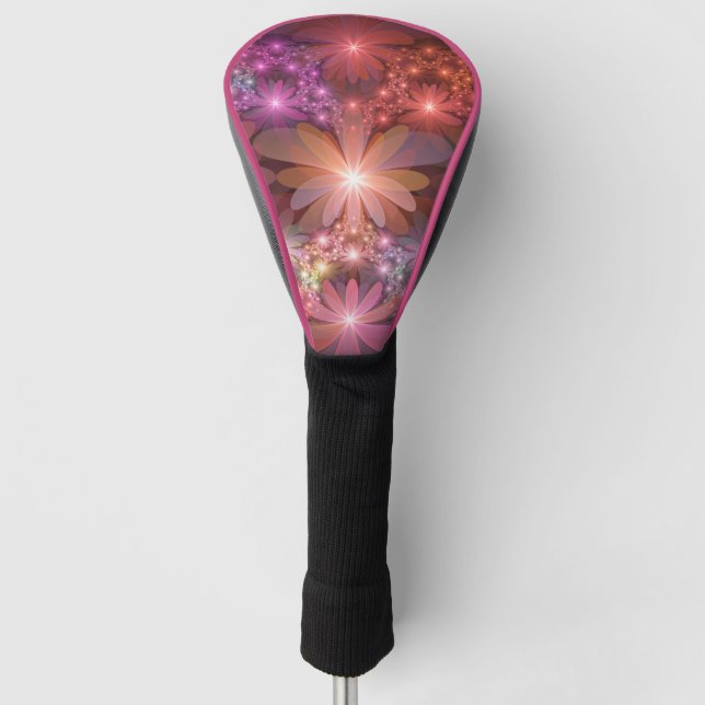 Bed of Blume farbenfrohe Shiny Abstrakte Fraktal K Golf Headcover (Vorderseite)