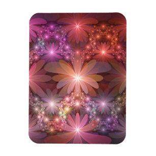 Bed of Blume farbenfrohe Shiny Abstrakte Fraktal K Magnet