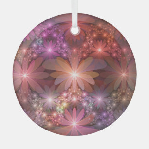 Bed of Blume farbenfrohe Shiny Abstrakte Fraktal K Ornament Aus Glas