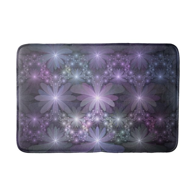 Bed of Blume Trendy Shiny Abstraktes Fraktal Kunst Badematte (Vorderseite)