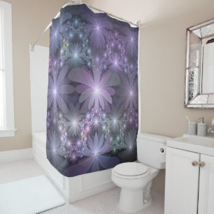 Bed of Blume Trendy Shiny Abstraktes Fraktal Kunst Duschvorhang
