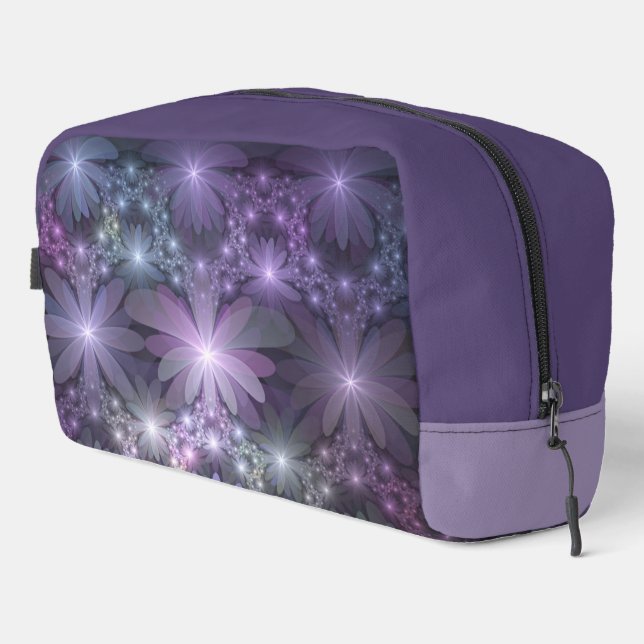 Bed of Blume Trendy Shiny Abstraktes Fraktal Kunst Waschbeutel (Rechte Ecke)
