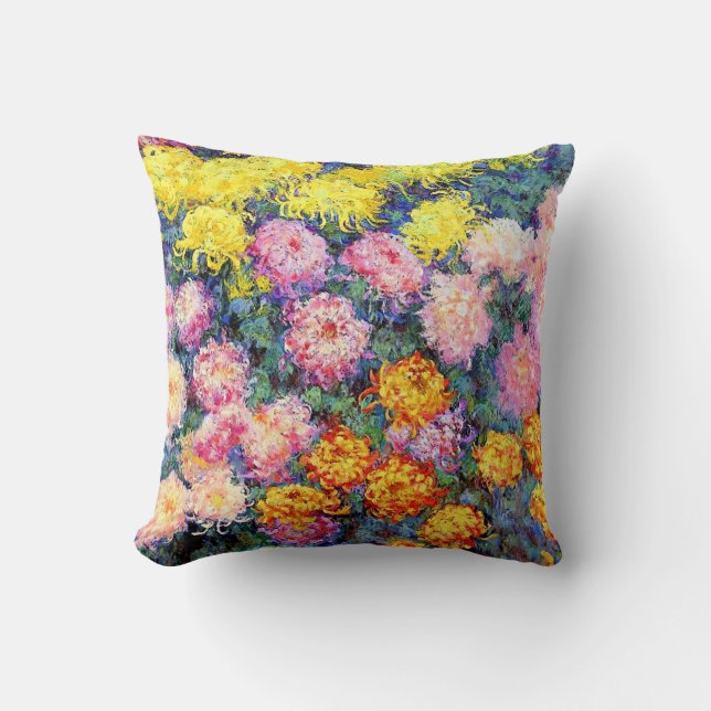 Bed of Chrysanthemums von Monet Kissen (Vorderseite)