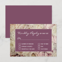 Bed of Rose & Amaranth Pink RSVP Karten