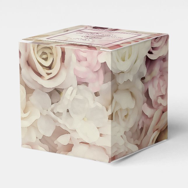 Bed of Rose Wedding 2" Bevorzugungsboxen Geschenkschachtel (Vorderseite)