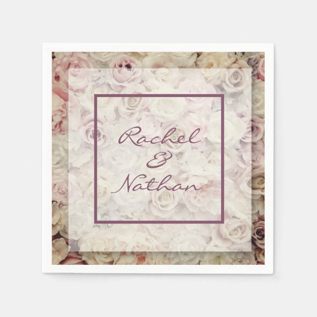 Bed of Rose Wedding Napkins Serviette (Vorderseite)