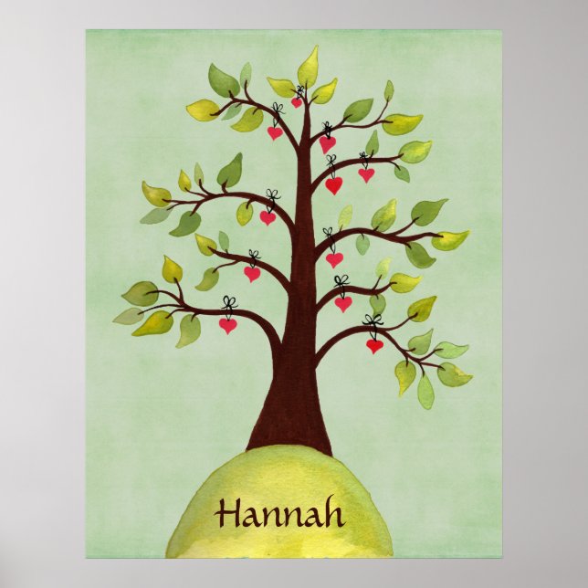 Bed Room Nature Heart Tree Kinderzimmer Wall Poste Poster (Vorne)