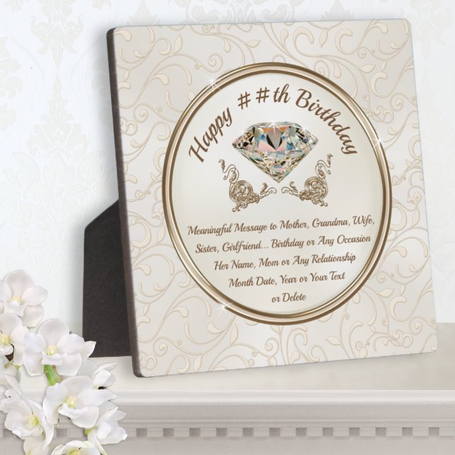 Bedachtlich Personalisiert für sie, Brauch Geburts Fotoplatte (Sentimental birthday gifts. Thoughtful personalized gifts for mom. Sentimental gifts for mum. 60 yr)