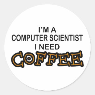 Bedarfs-Kaffee - Informatiker Runder Aufkleber