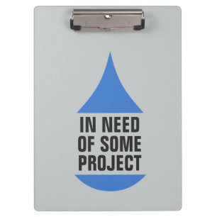 Bedarfs-Projekt-stilistischer blauer Tropfen Klemmbrett