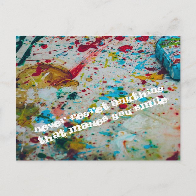 Bedauern Sie nie etwas Postkarte (Vorderseite)