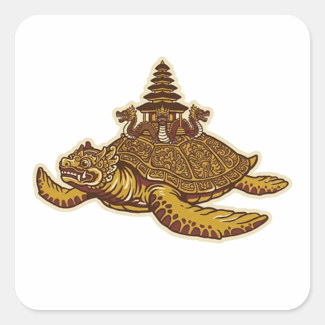 Bedawang Nala Quadratischer Aufkleber (Vorderseite)