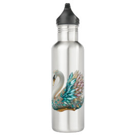 Bedazzled Diamond Swan Gold Crystal Bling Edelstahlflasche